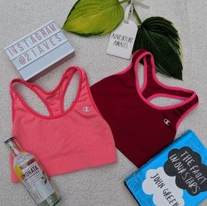 2 pink champion sports bras size XS